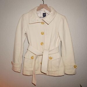 Gap Women's Cream and Tan Coat